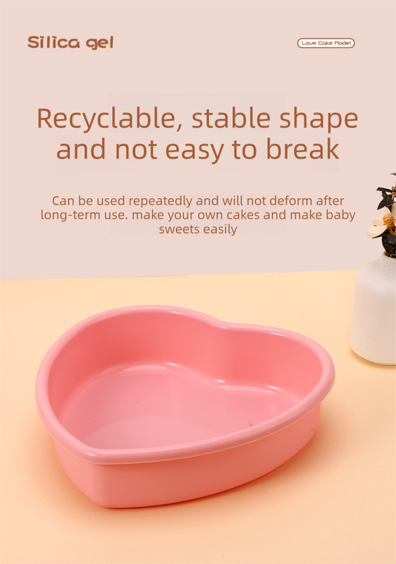 9 Inch Large Heart Shaped Silicone Cake Mould - Pink Non-Stick Baking Pan for Party & Celebration Cakes - Reinforced Rolled Edge Tray (25.9cm) — image 2