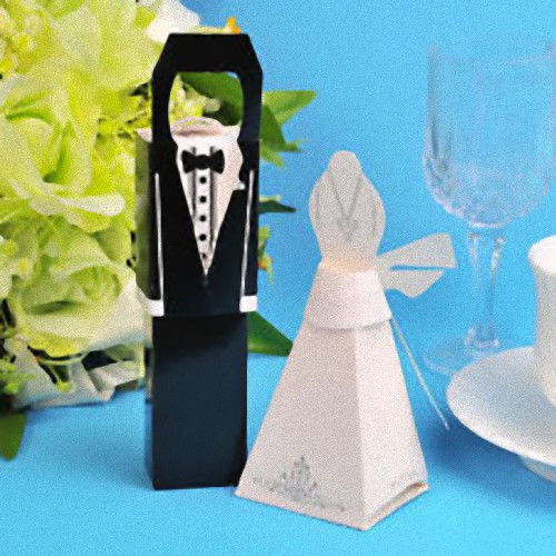 50 Pack of 25 Bride and 25 Groom Wedding Bridal Bomboniere Favor Candy Choc Almond Box - Kate Aspen Design โ image 3