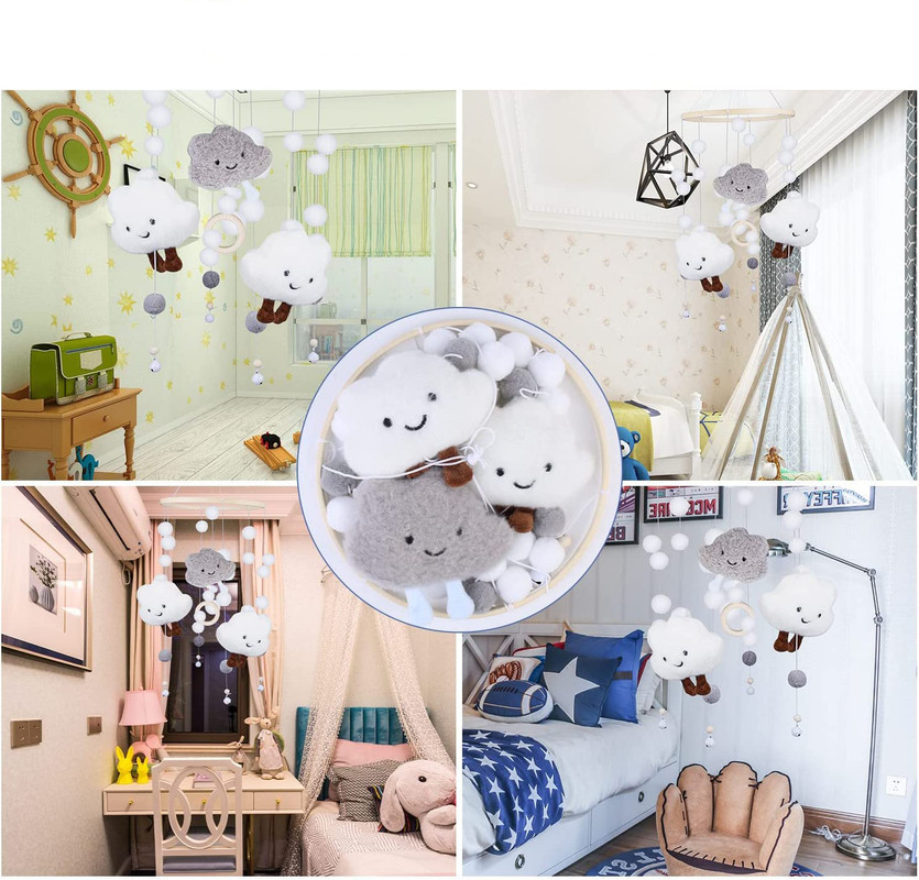 Baby Crib Mobile Music Box Pendant Clock Bedside Safe Toy for Infants, Gray โ image 3