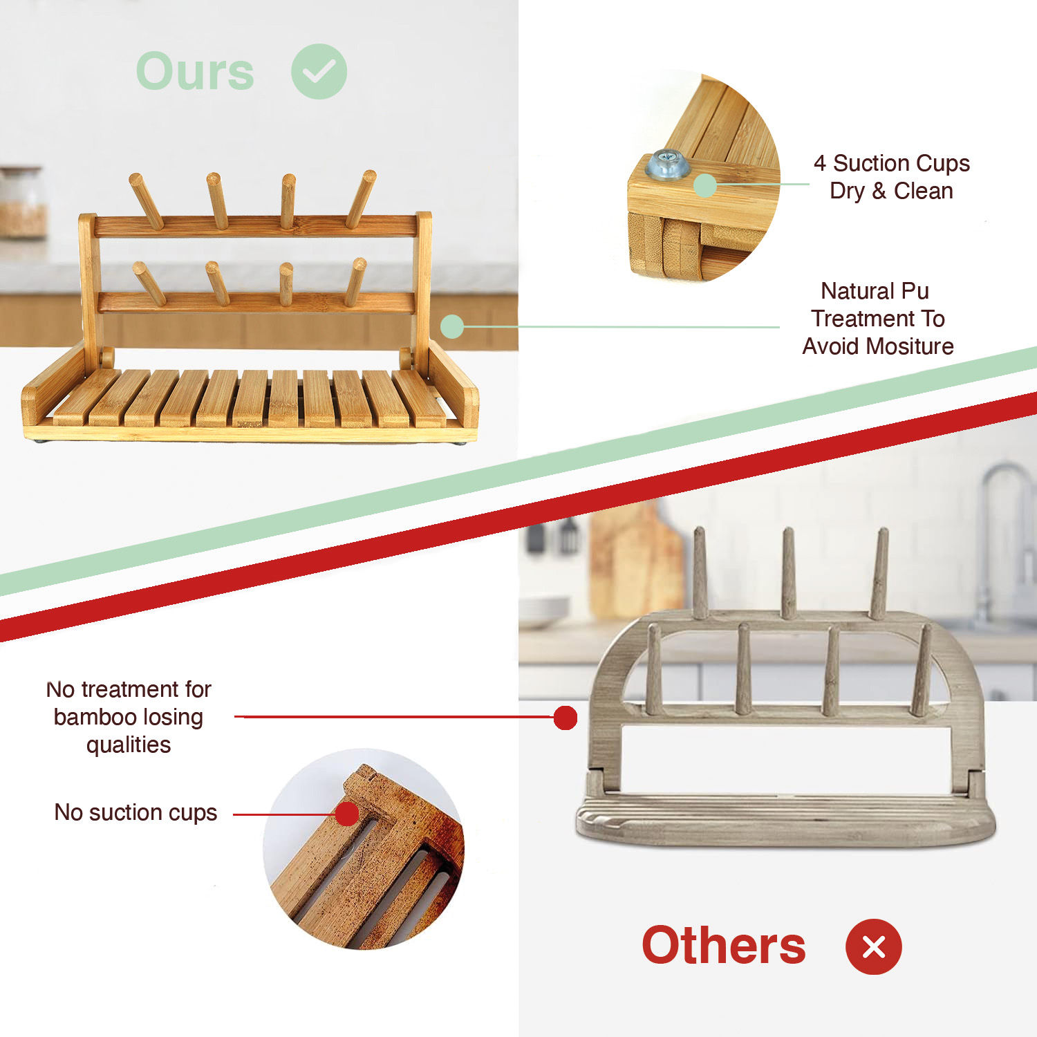 CARLA HOME Portable Bamboo Baby Bottle Drying Rack — image 6
