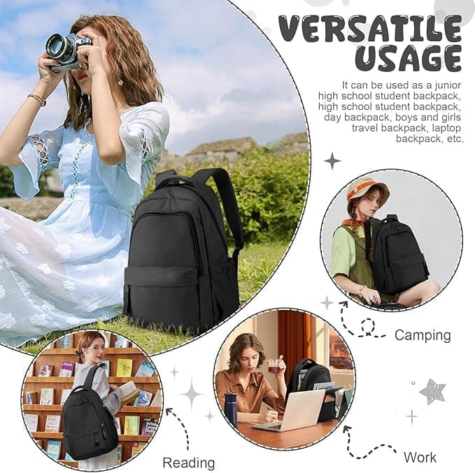 14-inch Laptop Backpack Waterproof Lightweight Daypack for School and University, Light Green — image 6