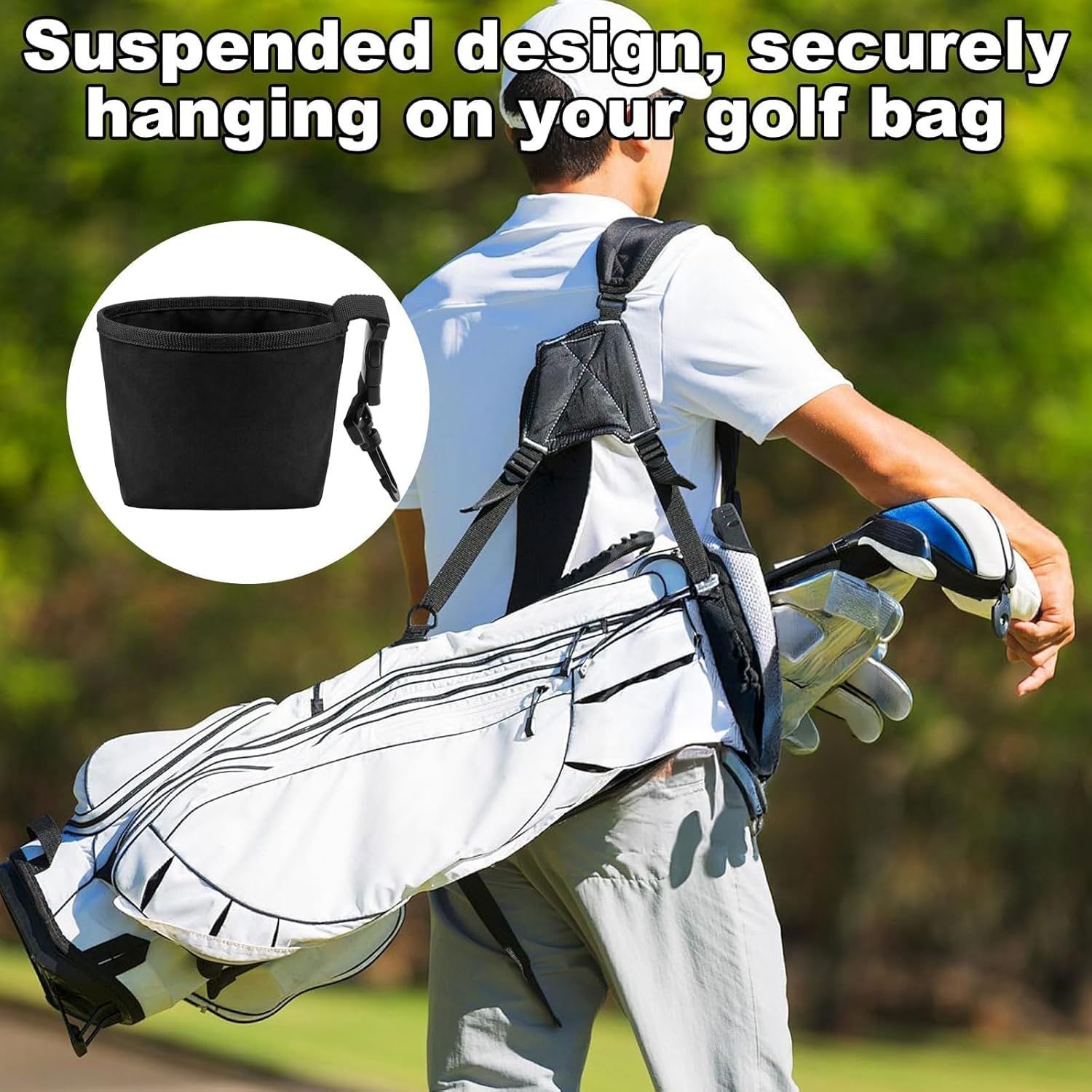 Golf Ball Cleaner Pouch with Belt Clip, 2-in-1 Waterproof Golf Ball Washing Bag, Leak-Proof Microfiber Inner Lining, Portable Golf Club Groove Cleaner — image 6