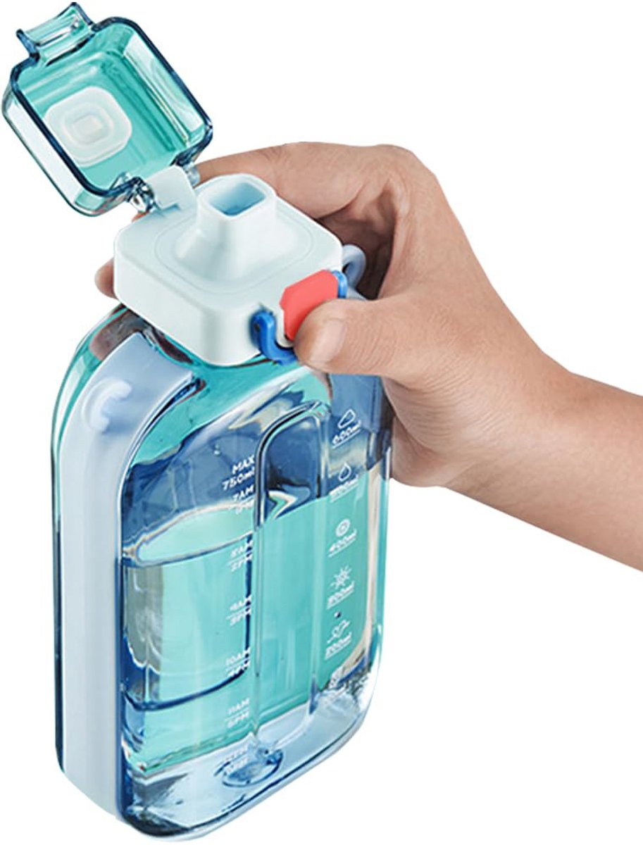 Sports Water Bottle - Fitness Water Bottle - 750ml Leakproof Bottle - Water Bottle - Suitable for travel, picnics, camping, hiking - Blue