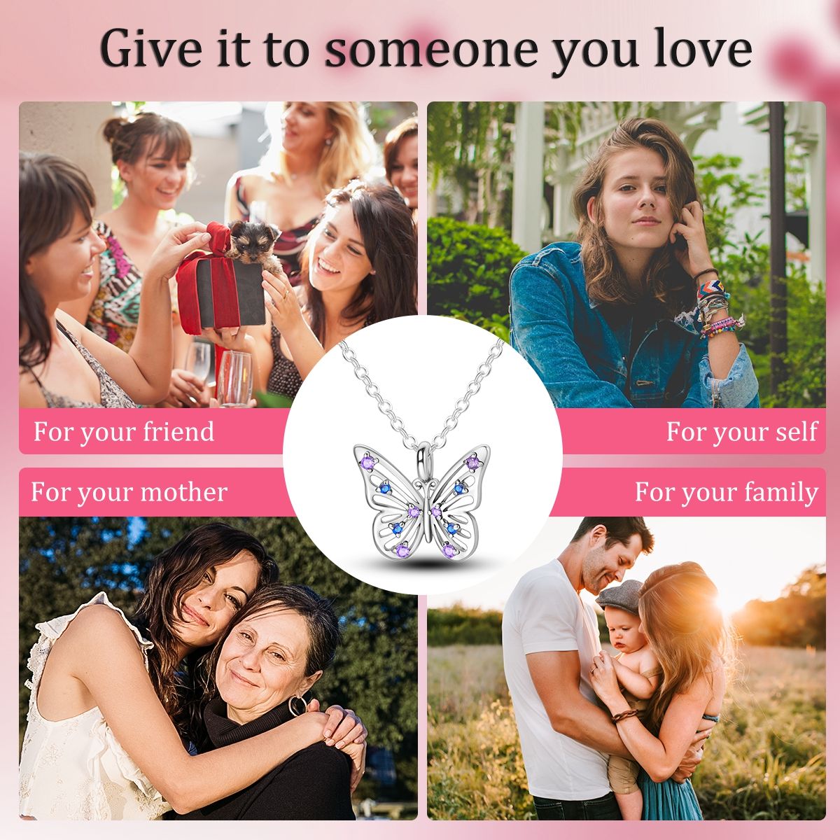 925 Sterling Silver Necklace for Women, Pendant with Lollipop, Heart, Moon, Geometric, Simple, Fine Jewelry Gift — image 5