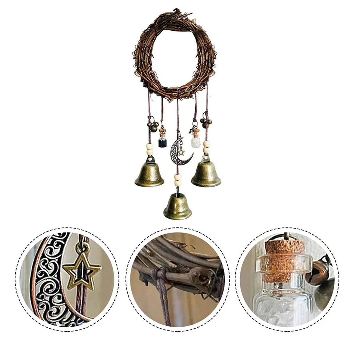 Wall Hanging Bohemian Door Handle Decoration Witch Bells for Home Festival Decor — image 4