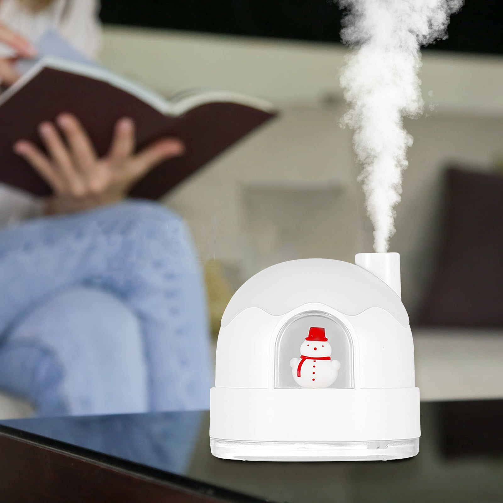 Rechargeable Mini Humidifier, Dual-Purpose Humidifier & Night Light, New Snow House Night Light Humidifier — image 2
