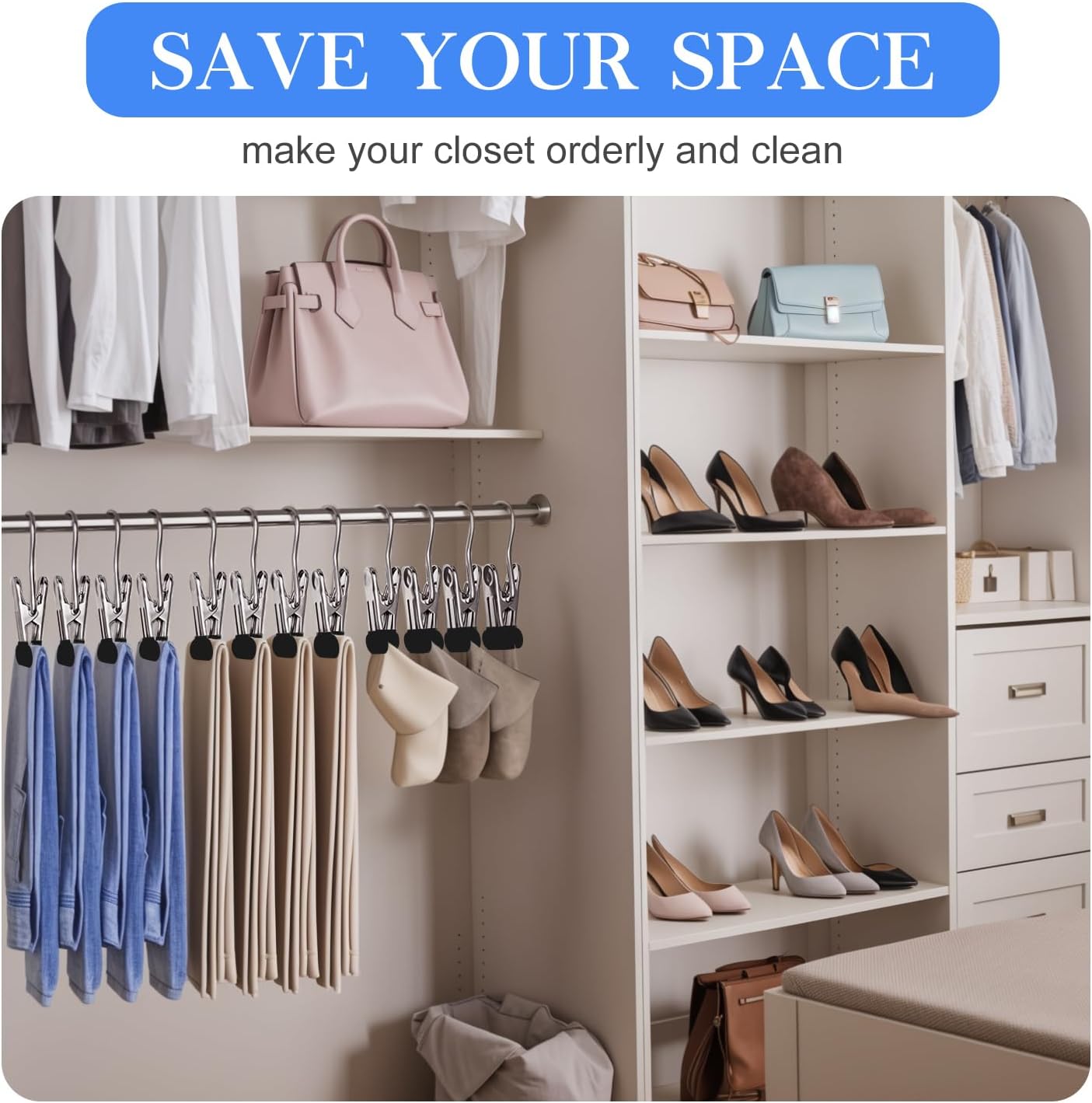 30-Piece Rotating Belt Organizer with Clips Durable Space-Saving Closet Hanger — image 6