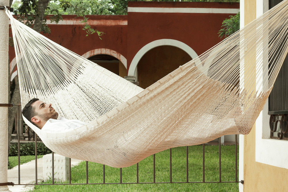 Mayan Legacy Queen Size Outdoor Cotton Mexican Hammock in Marble Colour โ image 4