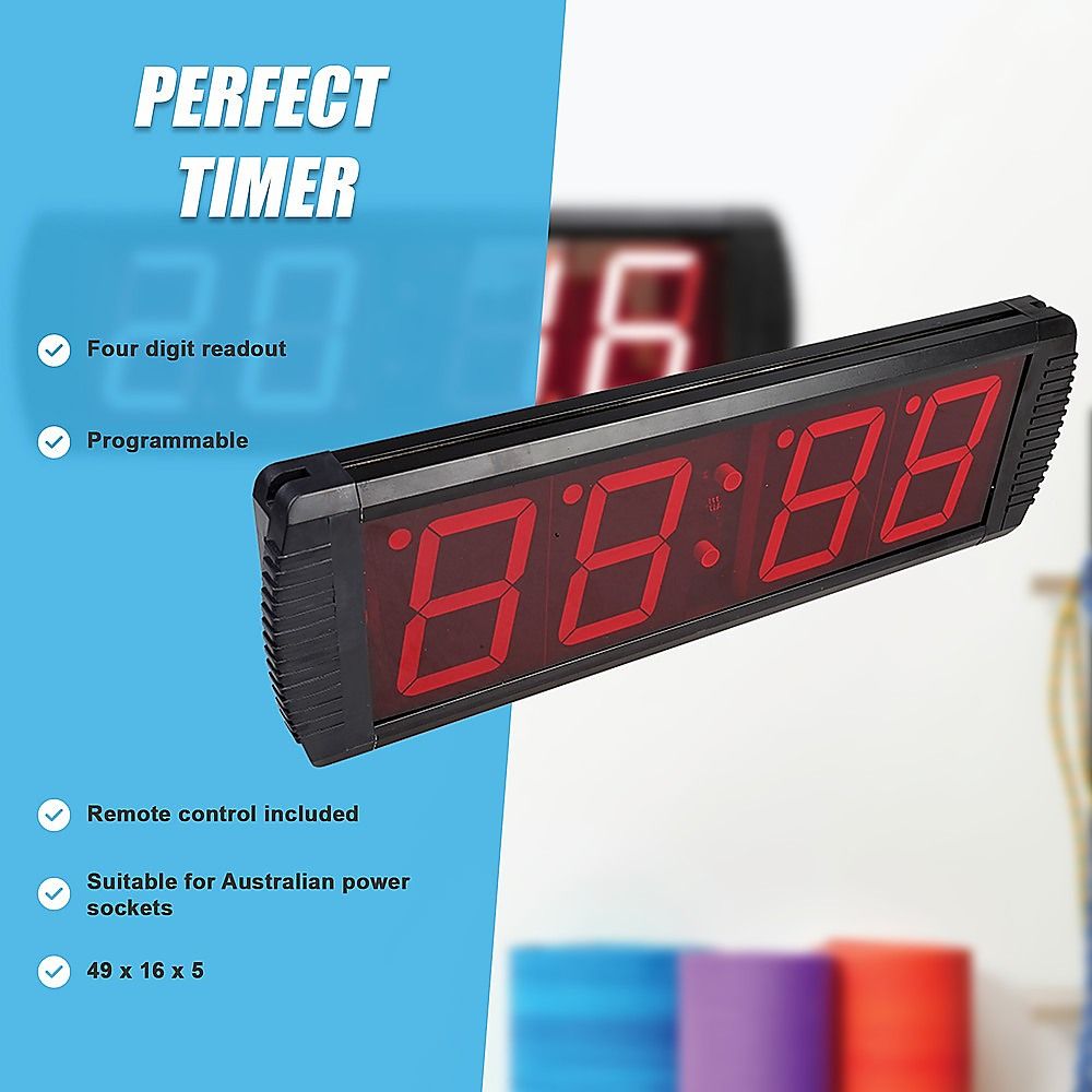 Digital Timer Interval Fitness Clock with LED Display for Home Gym Workouts โ image 4