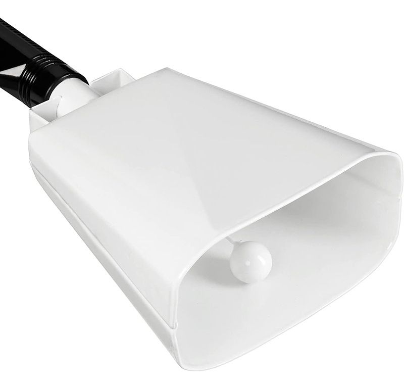 6 Pack Cowbells Bulk Cow Bell with Handle Cheering Hand Bells Steel Noise Maker Loud Cowbell Alarm (10.7 Inch) — image 5