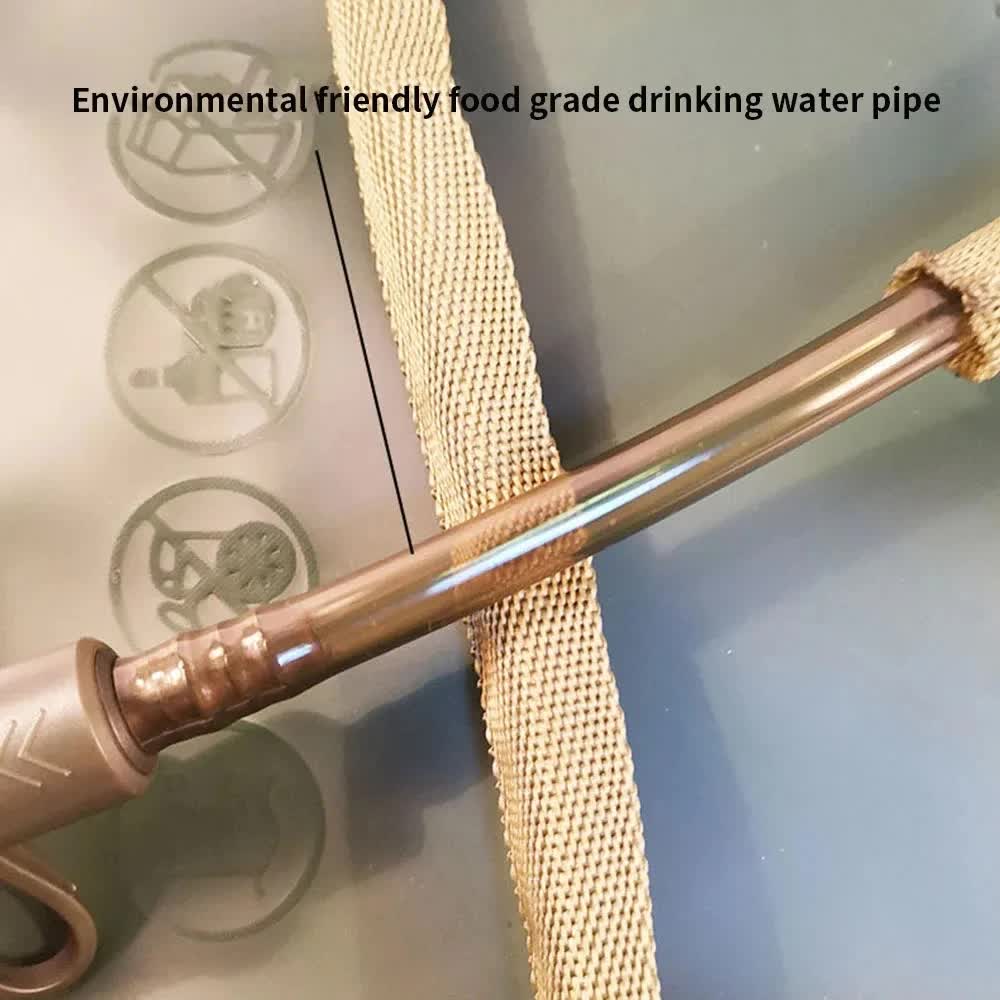 Outdoor Khaki 3L Hydration Bladder for Running & Cycling - Eco-Friendly PEVA Material Water Reservoir Pack Insert with Bite Valve & 93CM Water Pipe β image 4