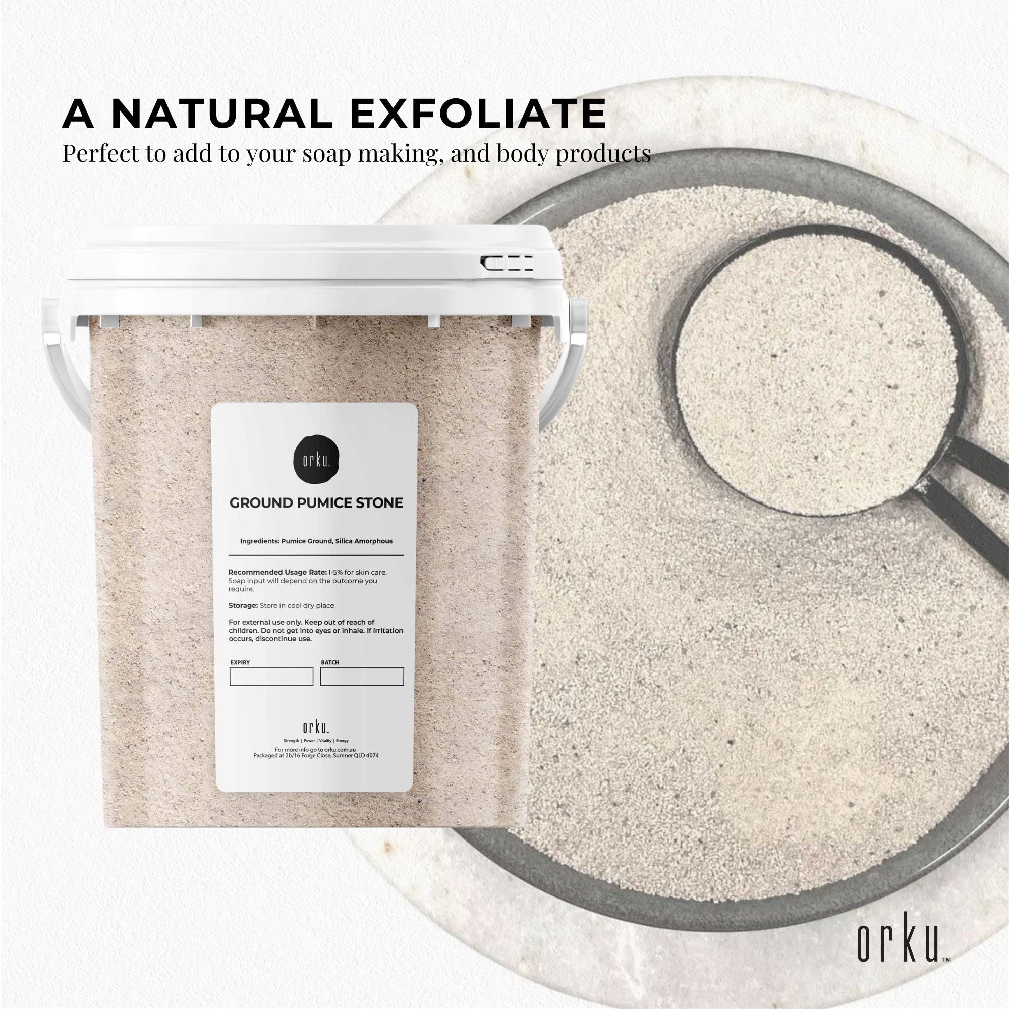 1.3Kg Ground Pumice Stone Granular Powder Tub Exfoliant Body Scrub Soap Additive — image 3