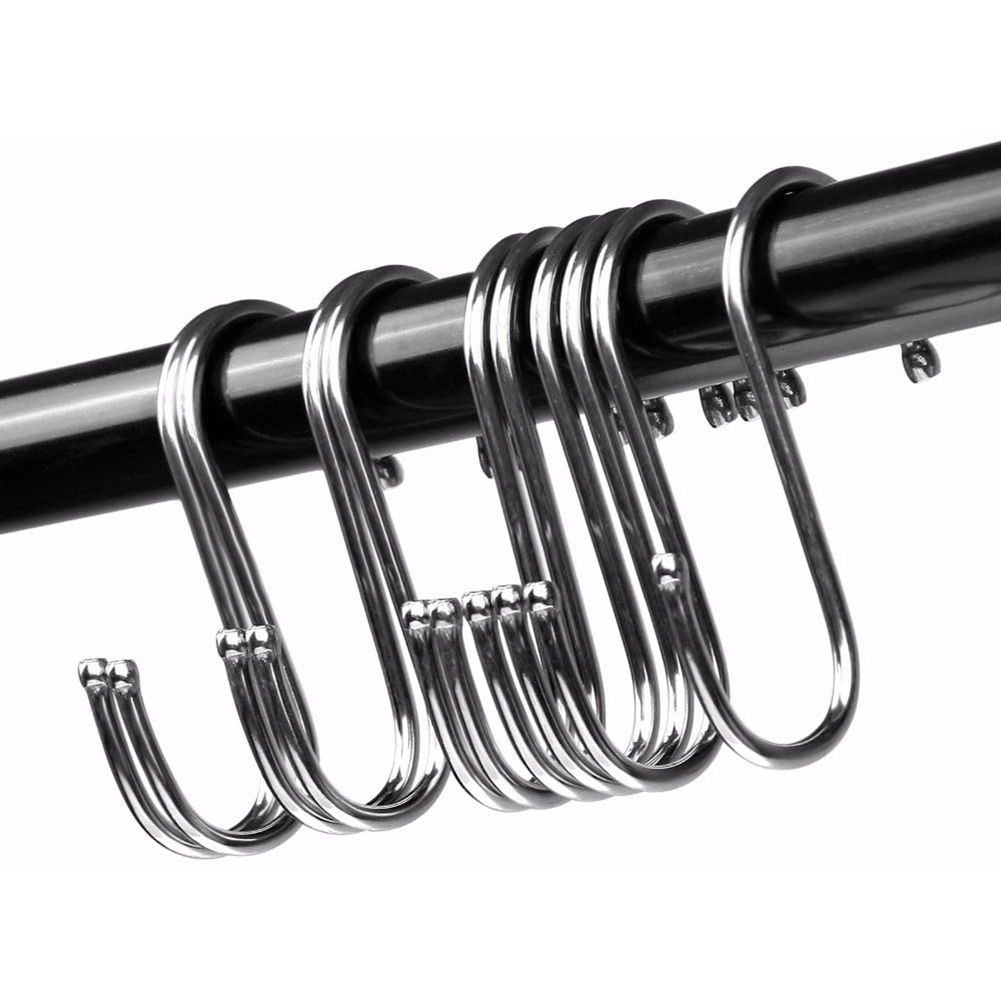 10pcs S Shaped Metal Hook Multi functional Bathroom Kitchen Hanging Hanger Clothes Holder (L) โ image 4