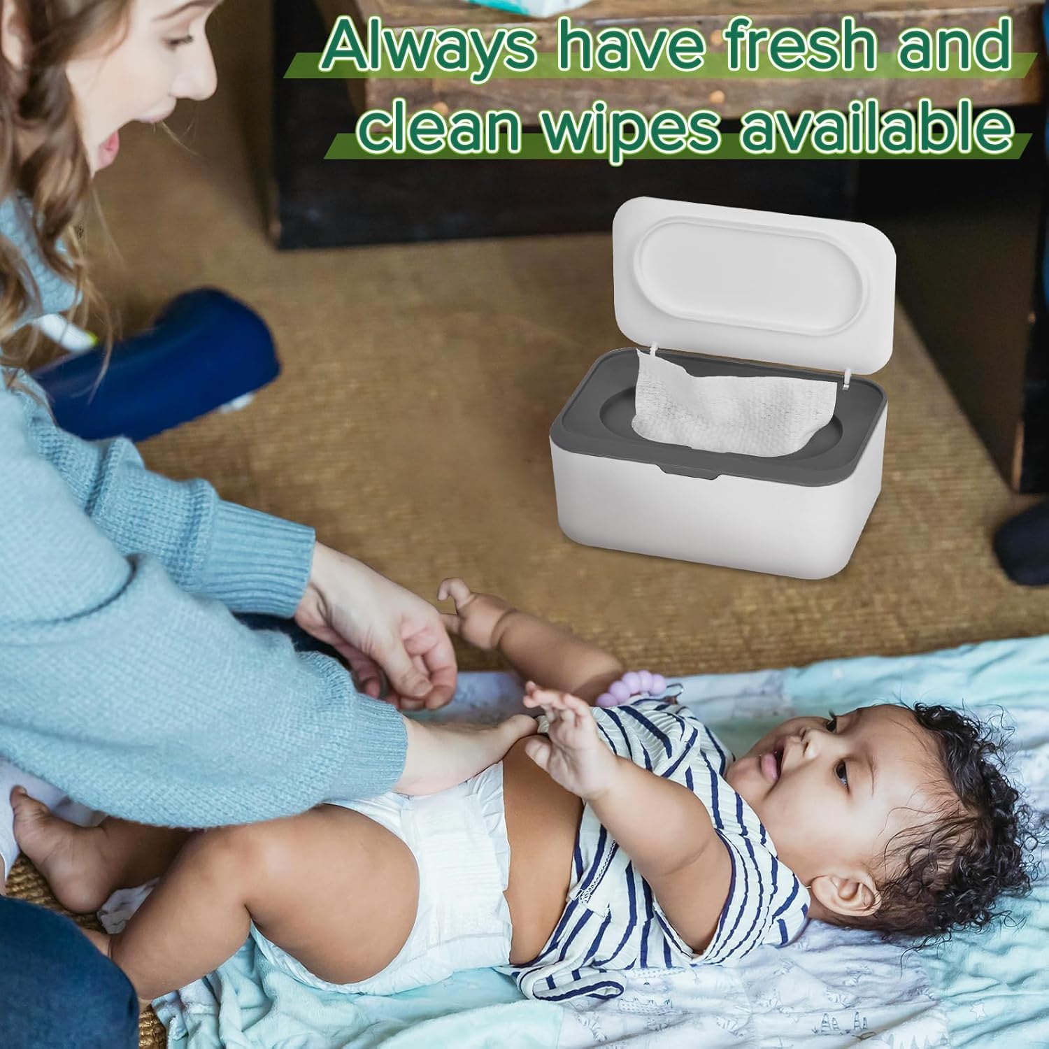 Baby Wipes Dispenser, Wipes Case Baby Wipe Holder Keeps Wipes Fresh, Non-Slip, Easy Open & Close (Gray) โ image 5