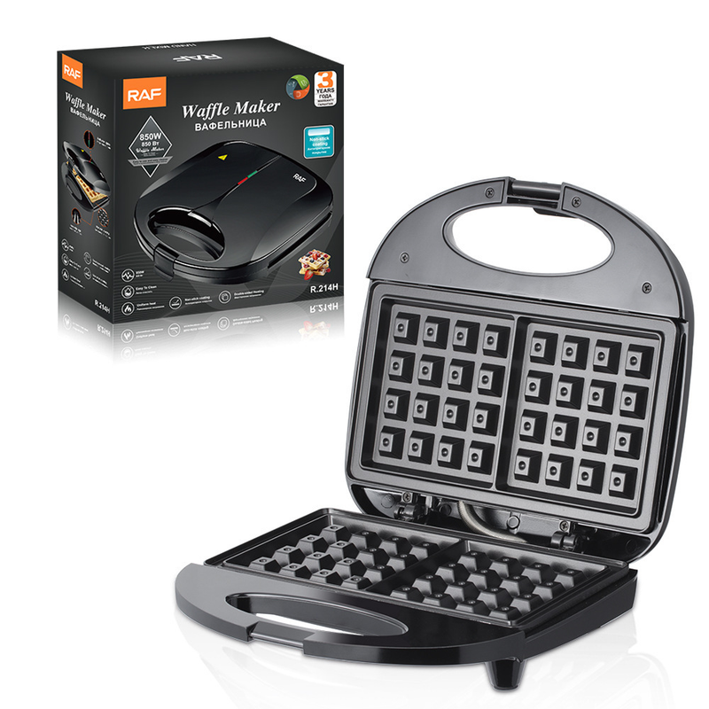 RAF R.214H Waffle Maker 750W Double-Sided Waffle Iron, Grid Non-Stick Plates, Wide Voltage 110-220V Home Dessert Baking Machine โ image 2