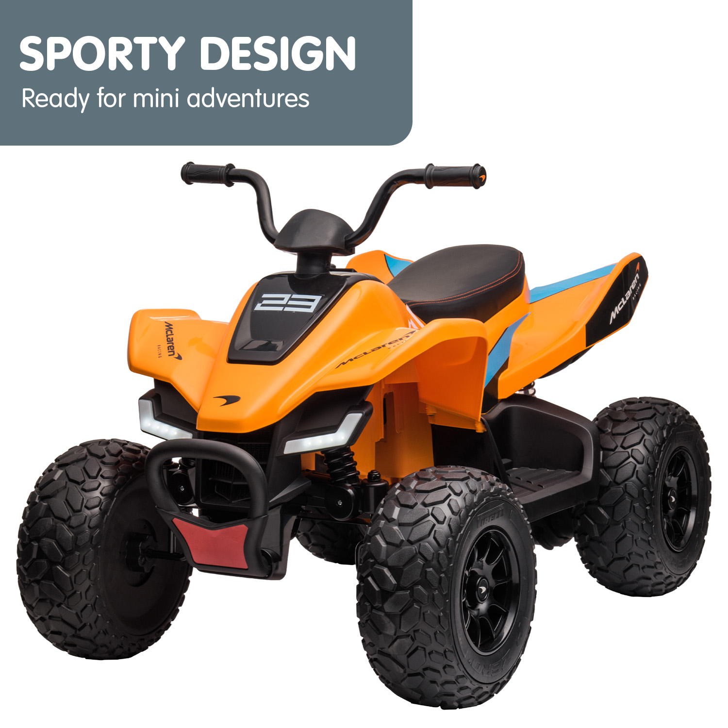 Kahuna Licensed MCL35 McLaren Kids Toy Ride On Electric Quad Bike - Orange โ image 3