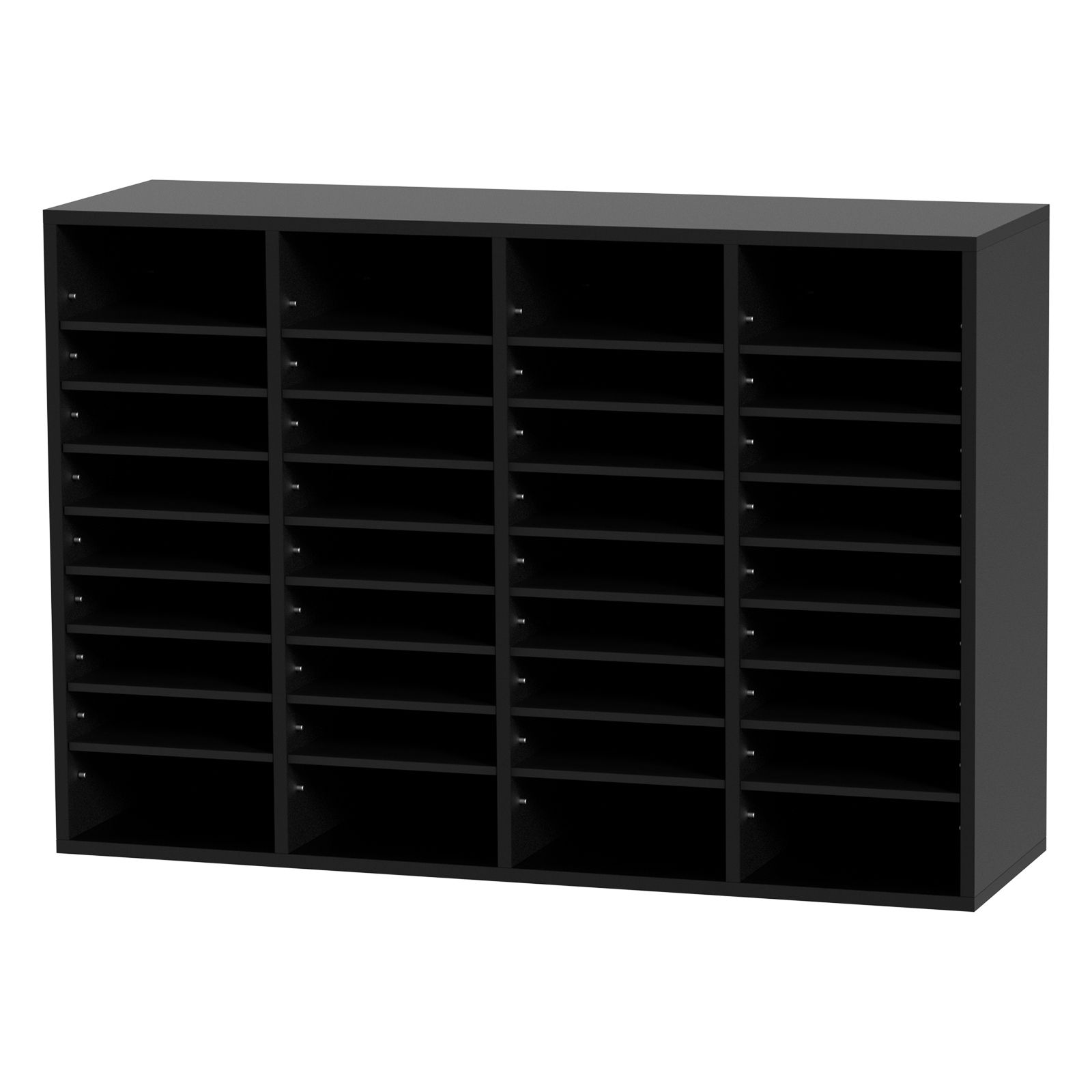 Wood Literature Organizer, 36 Compartments, File Sorter with Removable Shelves, Mailboxes Slot for Office Home Classroom Mailrooms Organization, EPA Certified