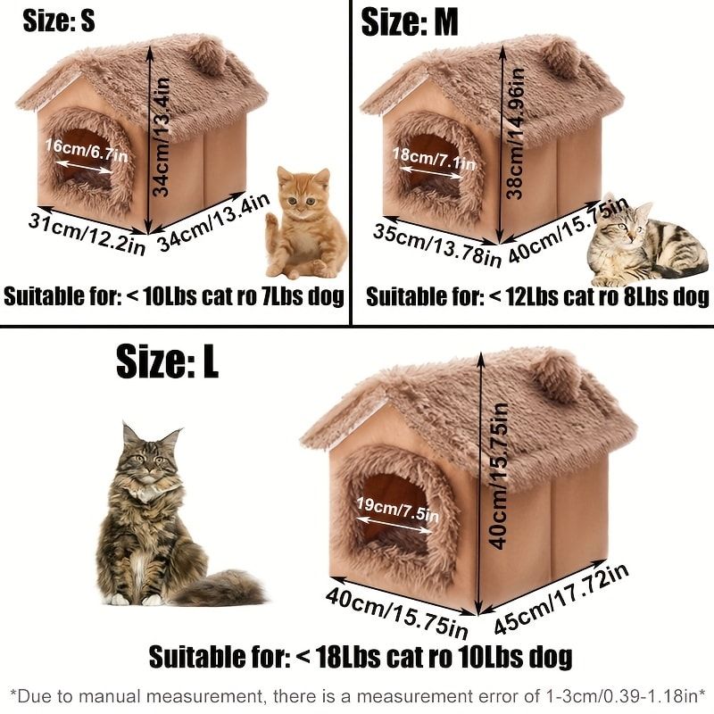 Plush Pet House with Detachable Cushion – Cozy, Warm, and Stylish Indoor Cat or Small Dog Bed – Soft Faux Fur Hideaway with Doorway – Perfect for Year-Round — image 5