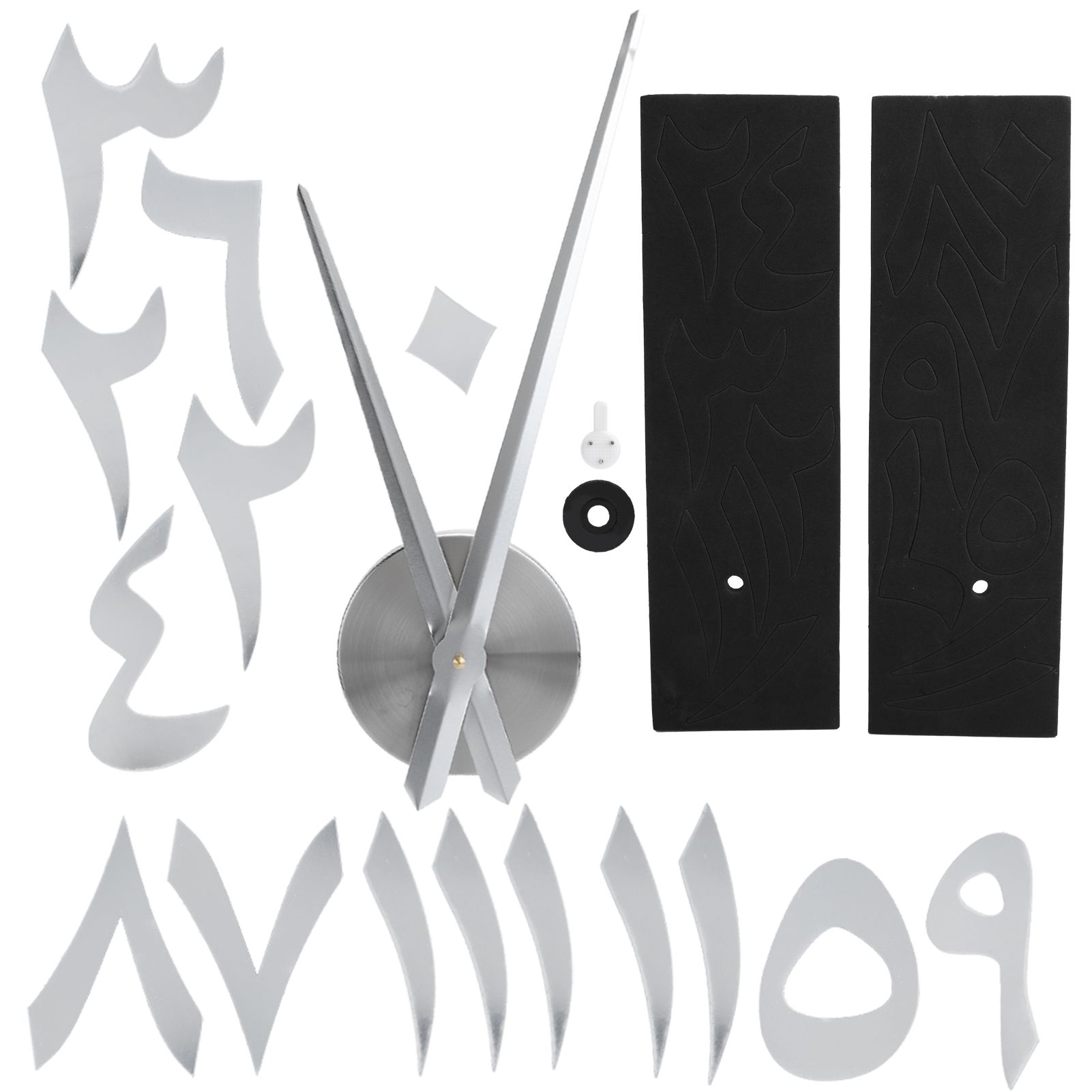 Wall Clock Innovative Modern Acrylic DIY Clock Set for Home Living Room DecorationSilver — image 4