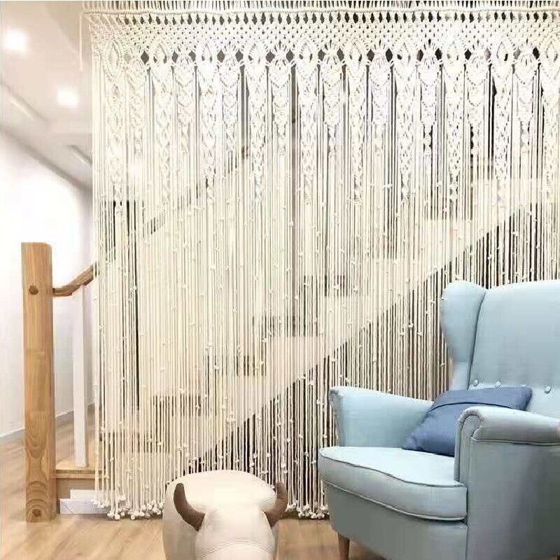2m Heavy Duty Macrame Curtain Boho Woven Wall Hanging Window Doorway Wedding โ image 6