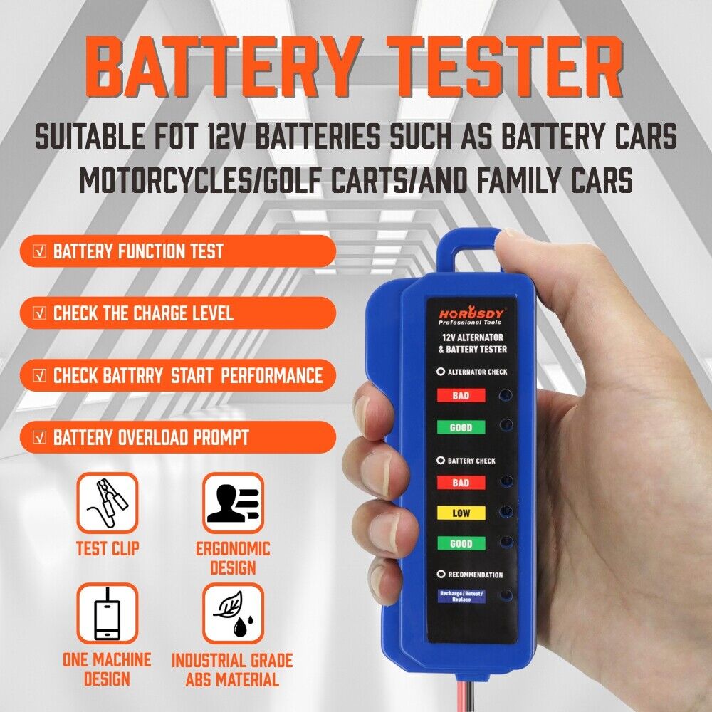 Digital 12V Alternator Battery Tester Car Load Tester Automotive Voltage Check — image 4