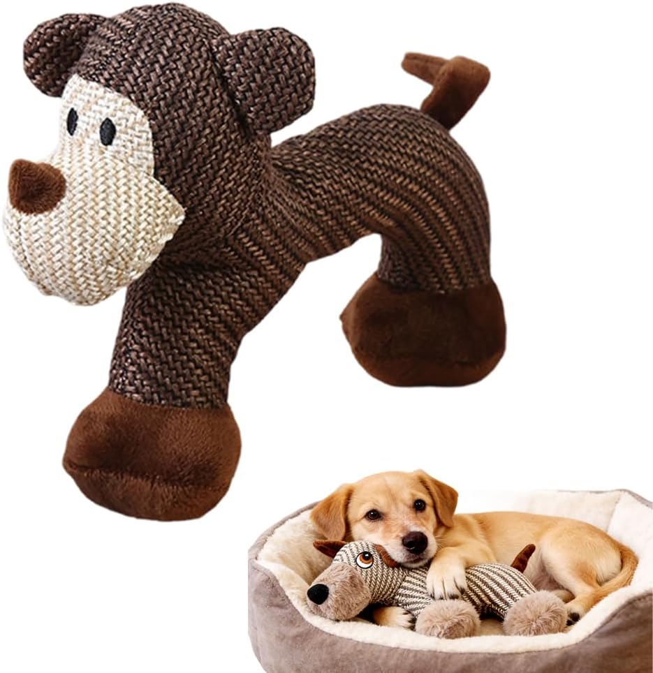 Indestructible Dog Toys for Aggressive Chewers, Durable Squeaky Plush Large Medium Small Dogs, Tough Chew with Interactive Sounds Puppy Anxiety Relief (Cartoon