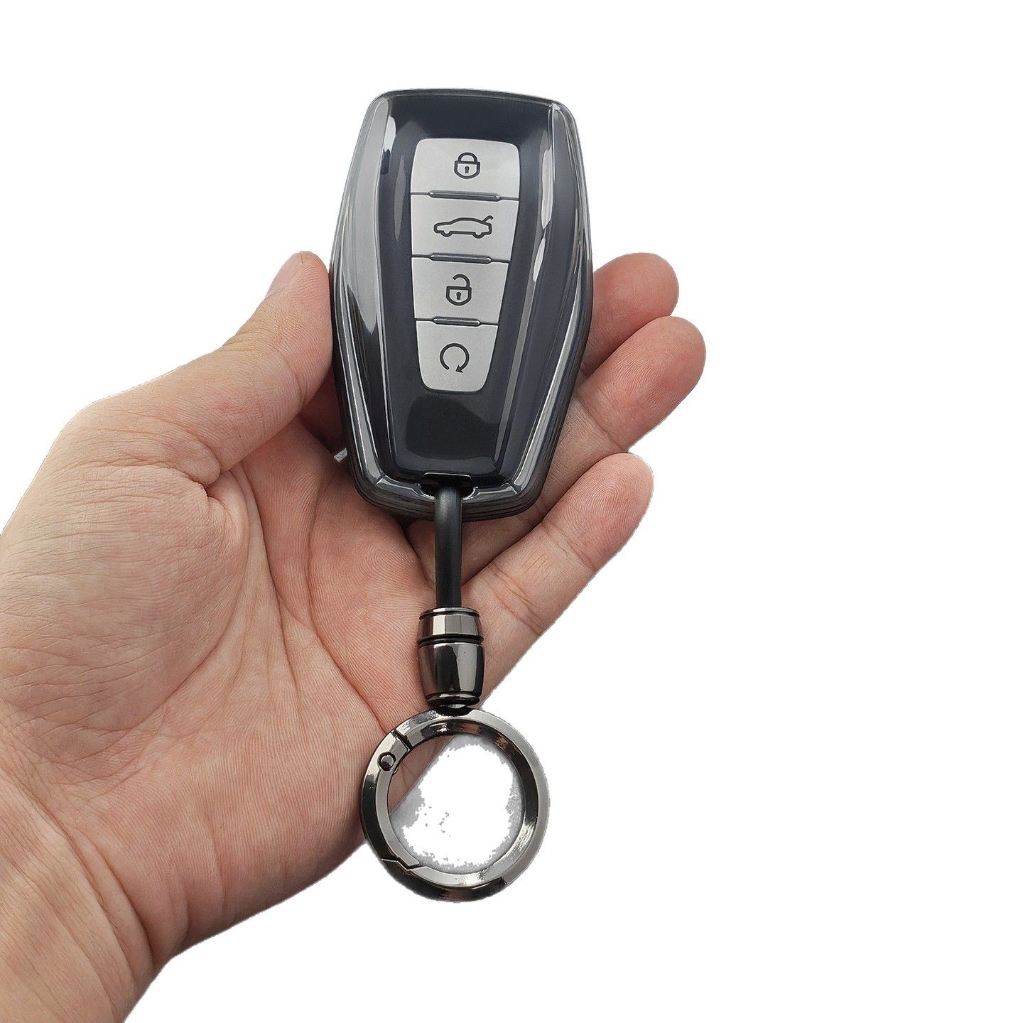 Geely Xingrui L Key Cover TPU 2021-2026 Transparent Type a - transparent black [single key cover] — image 3
