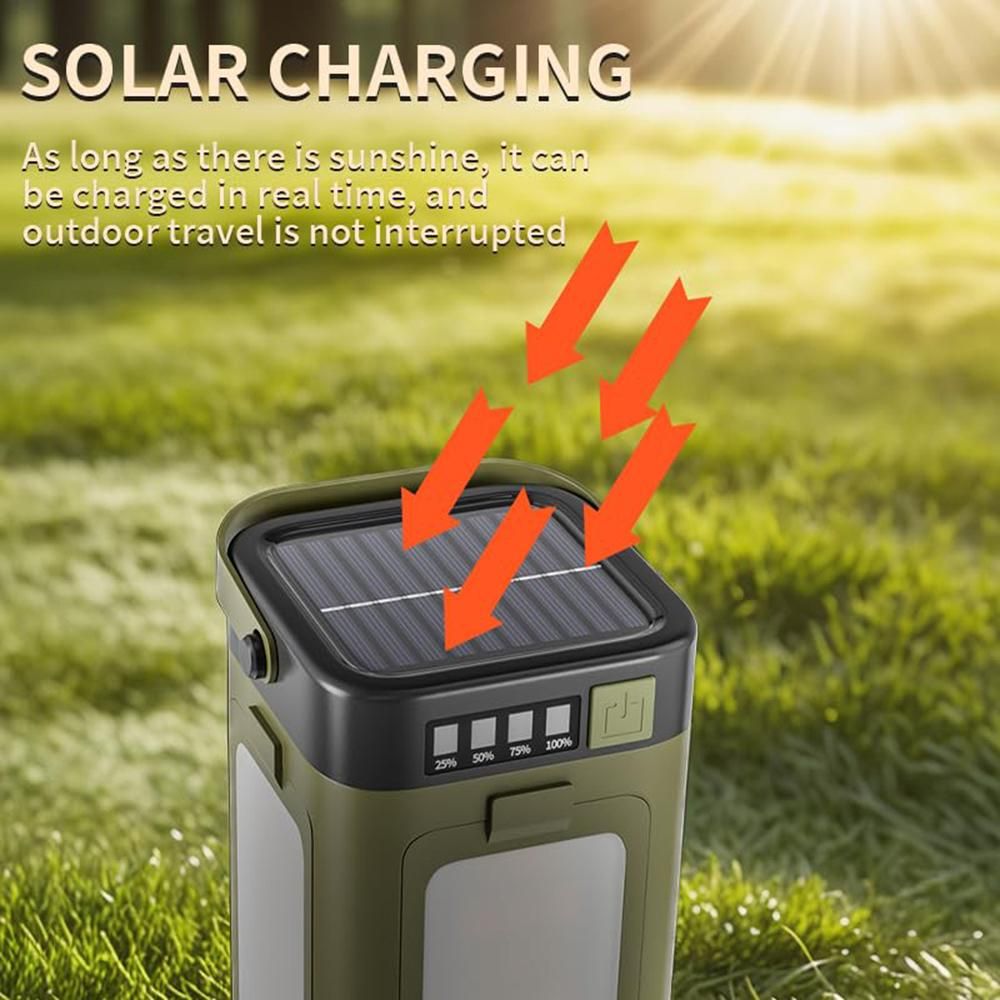 LED Camping Lantern with Solar Panel Type C Charging and Expandable Panels โ image 6