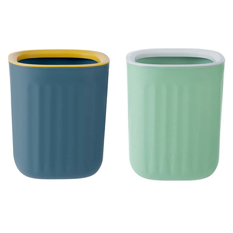 2 pcs 15X12.5Cm Small Desktop Trash Can Mini Trash Can Office Mini Trash Can Kitchen Small Trash Can For Home Living