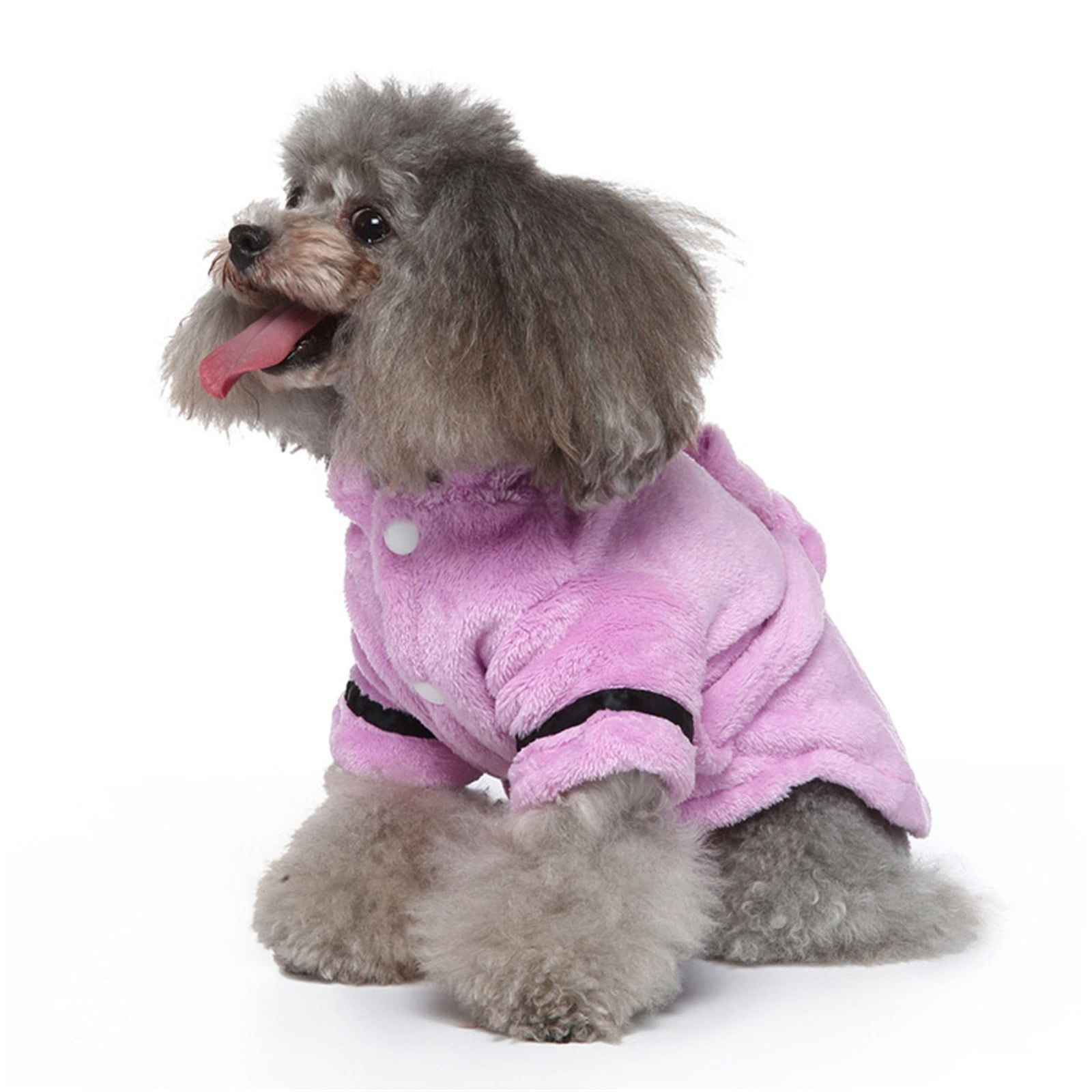 Pet Bathrobes, Pajamas ! Dog Cat Bathrobe Pet Clothes Hotel Bath Towel Pet Bathrobe Nightgown Pajamas (Army Green, L) XL Purple — image 6