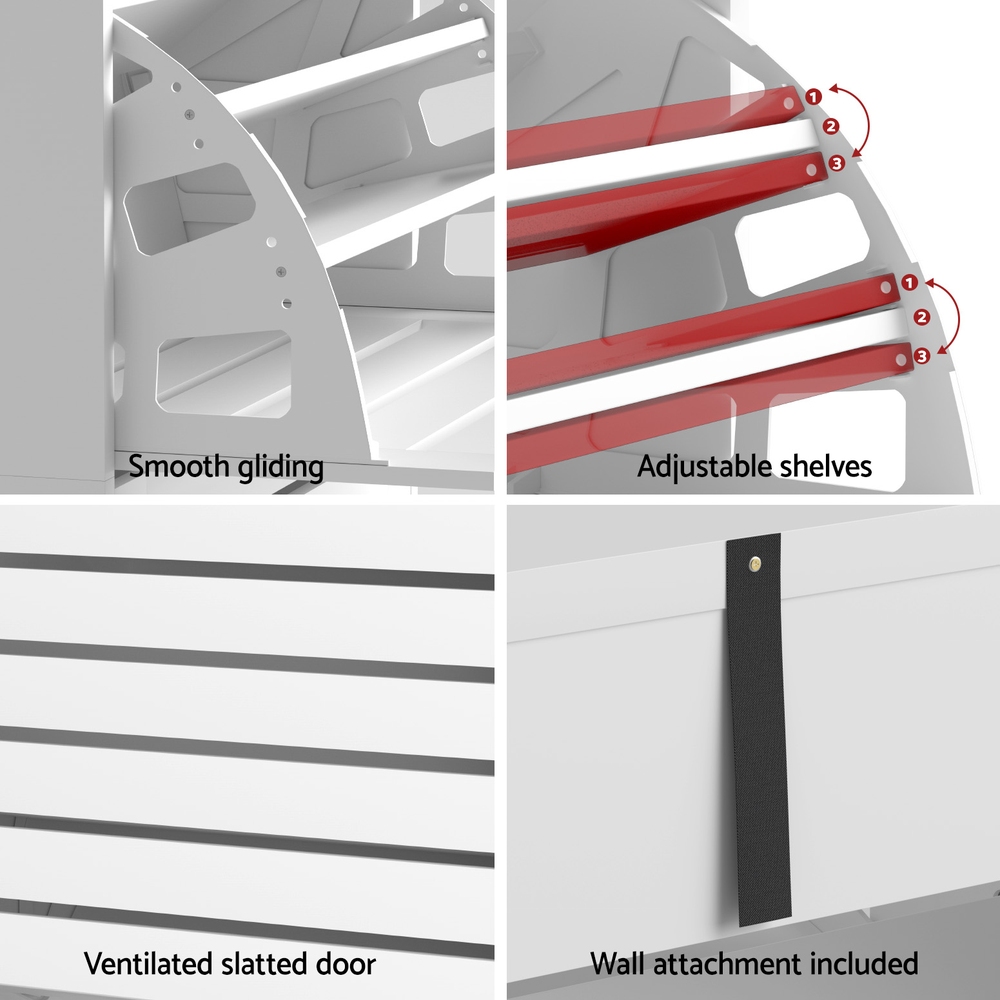 Artiss Shoe Cabinet Storage Drawer 45 Pairs White โ image 5