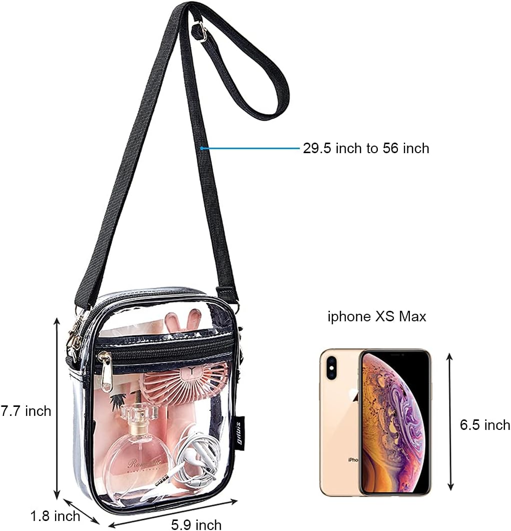 Clear Crossbody Bag, Stadium Approved Clear Purse Bag for Concerts Sports Events β image 3