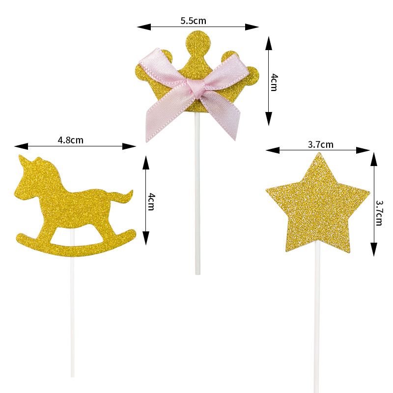 12 Pack Horse Pick Baby Shower Horse Party Cake Decorations for Birthday Equestrian Theme Party Decorations Gold — image 4