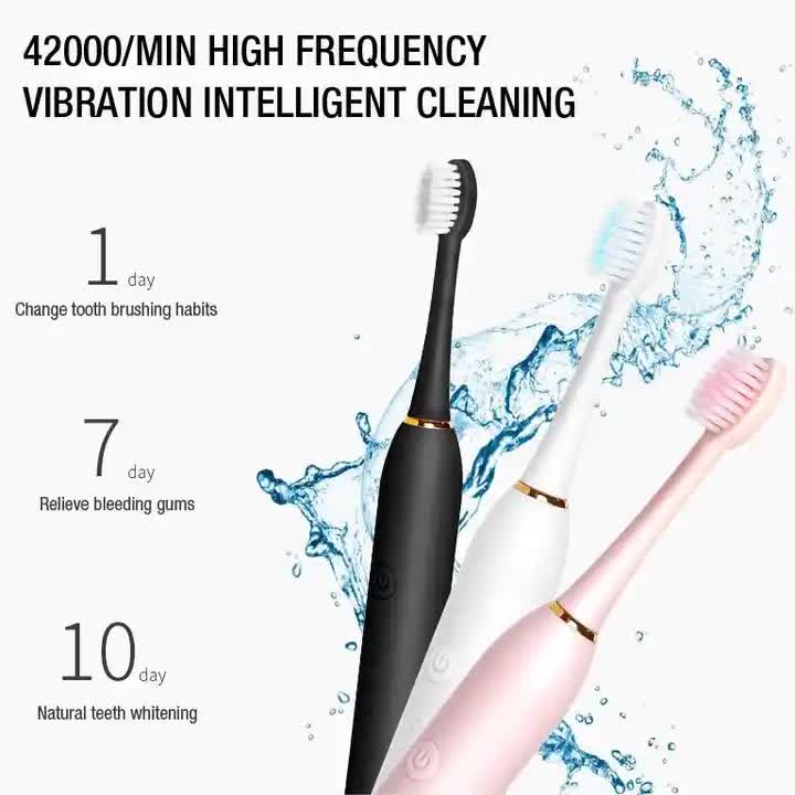 X-3 Sonic Electric Toothbrush in White, 8 Brush Heads, Travel Case, USB Charging, and Stand Included โ image 2