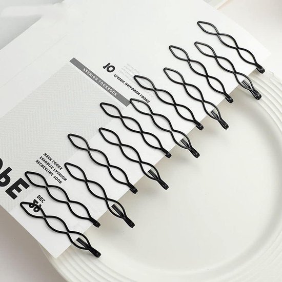 12-pack black retro hairpins - mini black hairpins - fashionable BB clips - invisible ponytail clips - small hairpins - beautiful hair accessories for women