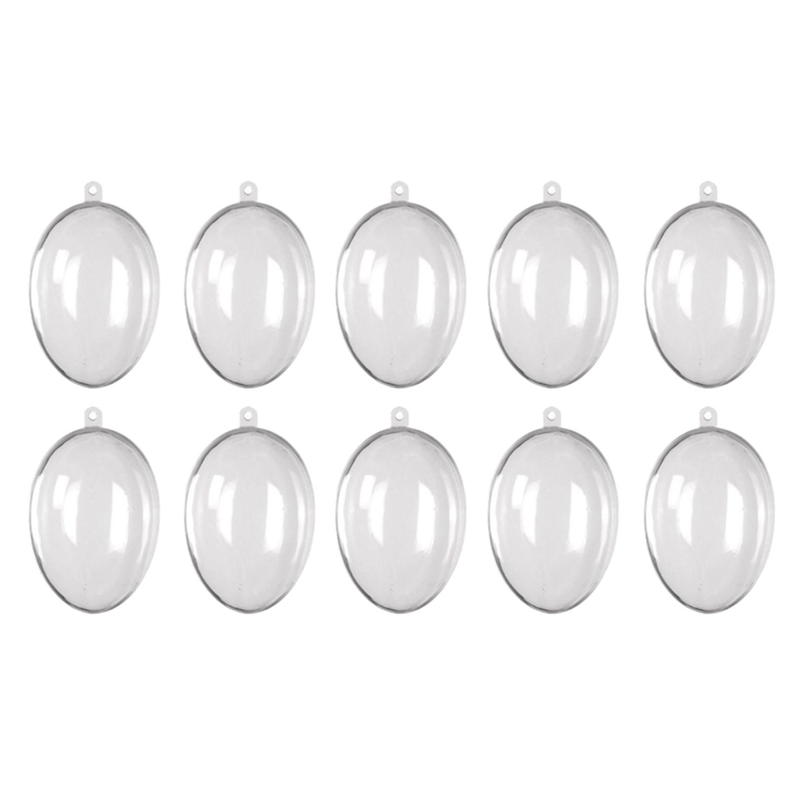 10Pcs Transparent Hollow Oval Ornaments Balls Plastic Egg Shaped Balls Preserved Flower Easter Decoration