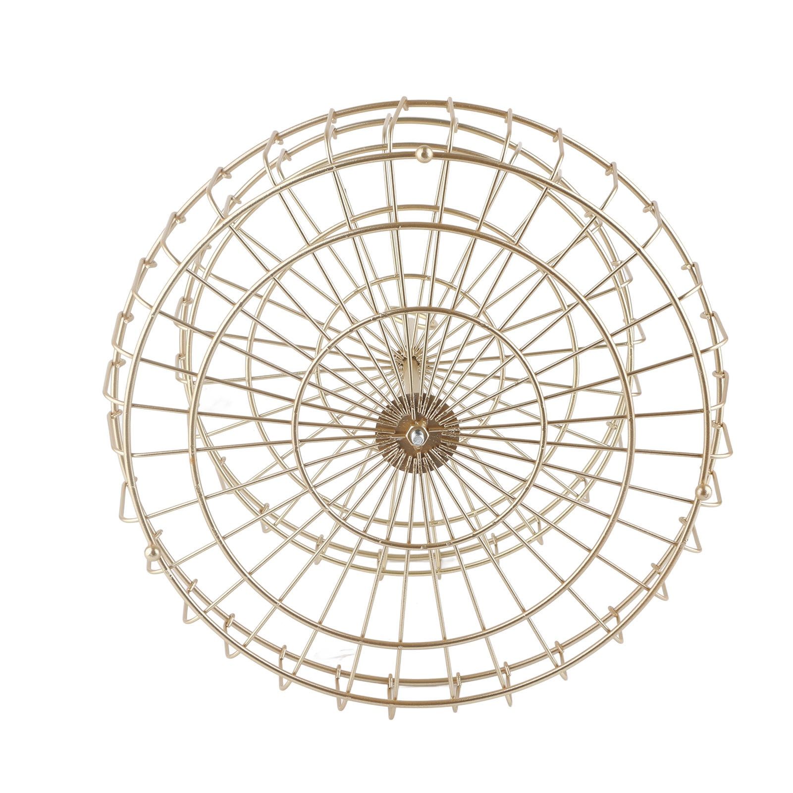 2 Tier Fruit Basket Iron Round Golden Nordic Household Snack Storage Tray for Party Desktop Kitchen โ image 2