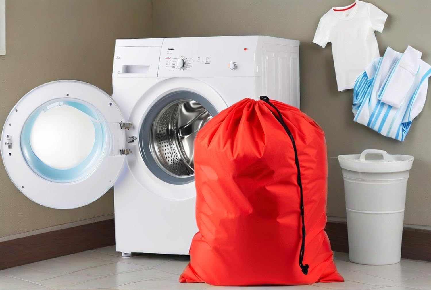 Pop Up Hampers 3 Pack with Extra Large Laundry Bags 6 Pack, Varied Colors Travel Laundry Bags 30"x40", Foldable Mesh Laundry Basket, for college dorm and — image 3