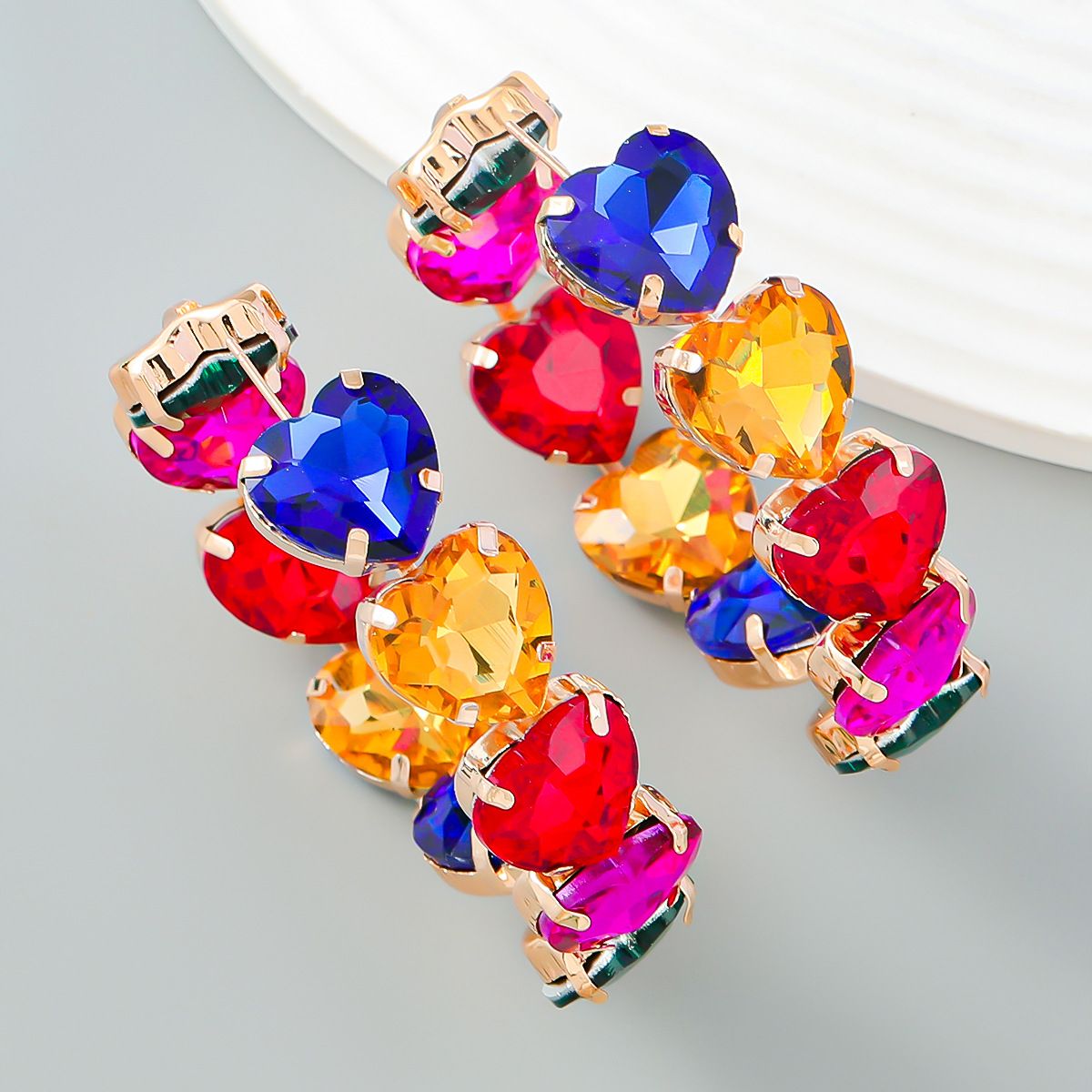 Large Hoop Earrings Colourful Geometric Circle Earrings Chunky Hoop Earrings Statement Dangle Earrings