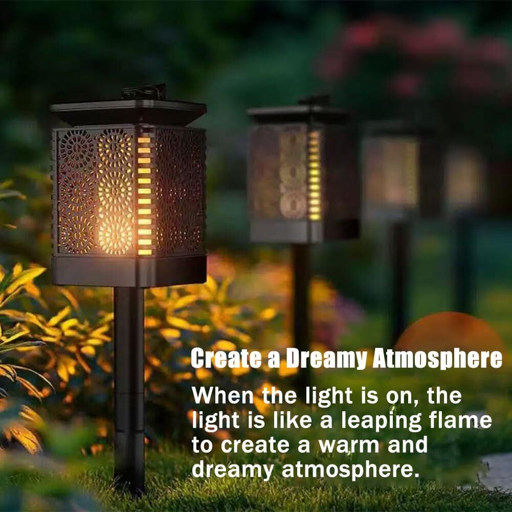 4-Pack Solar Garden Stake Light with Floral Pattern: 12 LED Outdoor Decorative Light with Multiple Mounting Options — image 4