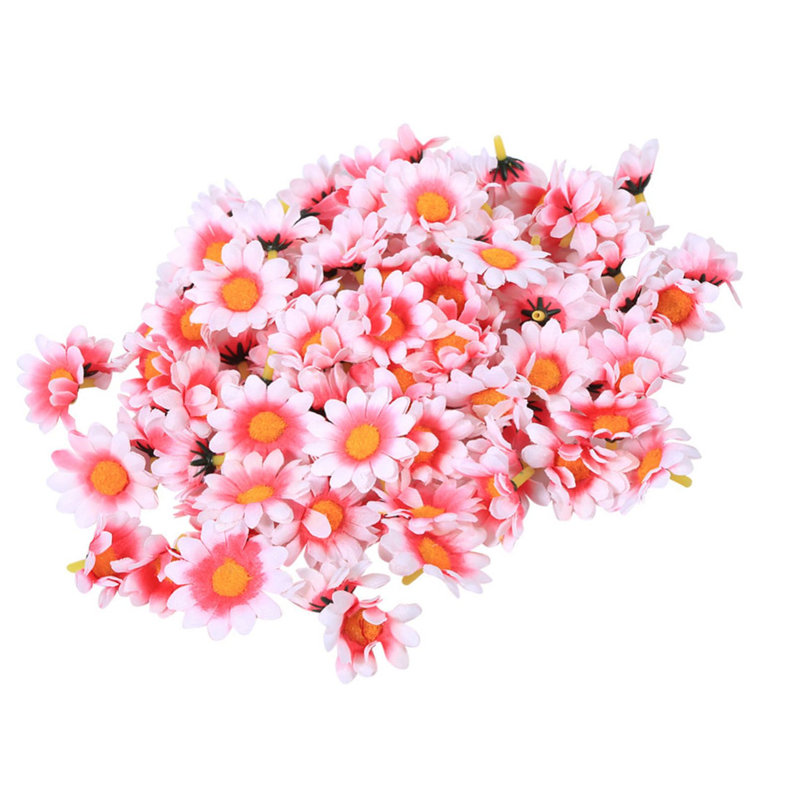 100pcs Artificial Little Daisy Lovely DIY Handcraft Silk Little Daisy for Offices Weddings Pink White — image 2