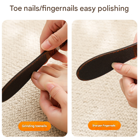 Khaki Professional Pedicure Foot File 10-Pack - Double-Sided Callus Remover with Wooden Handle โ image 4