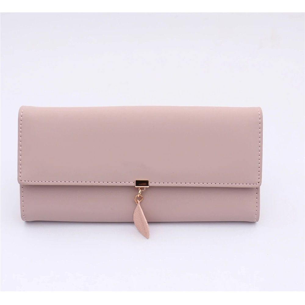 Wallet for Women PU Leather Leaf Pendant Card Holder Phone Checkbook Organizer Zipper Coin Purse | Leaf Pendant, Card Holder, Phone, Checkbook, Organizer