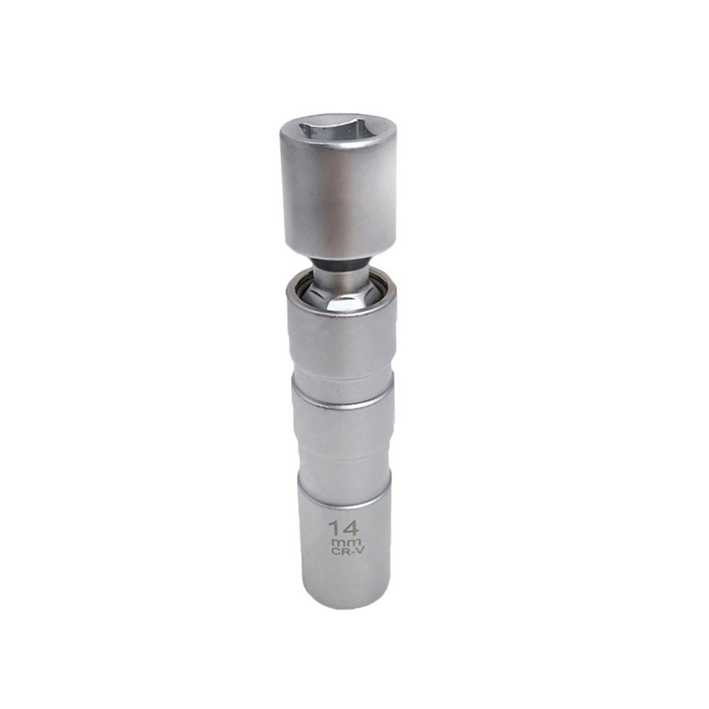 Worgeous Magnetic 12 Angle Spark Plug Sleeve for Car with 14mm 3/8 Drive Suitable for Spark Plugs Removal Tool Socket Silver carbon steel โ image 4