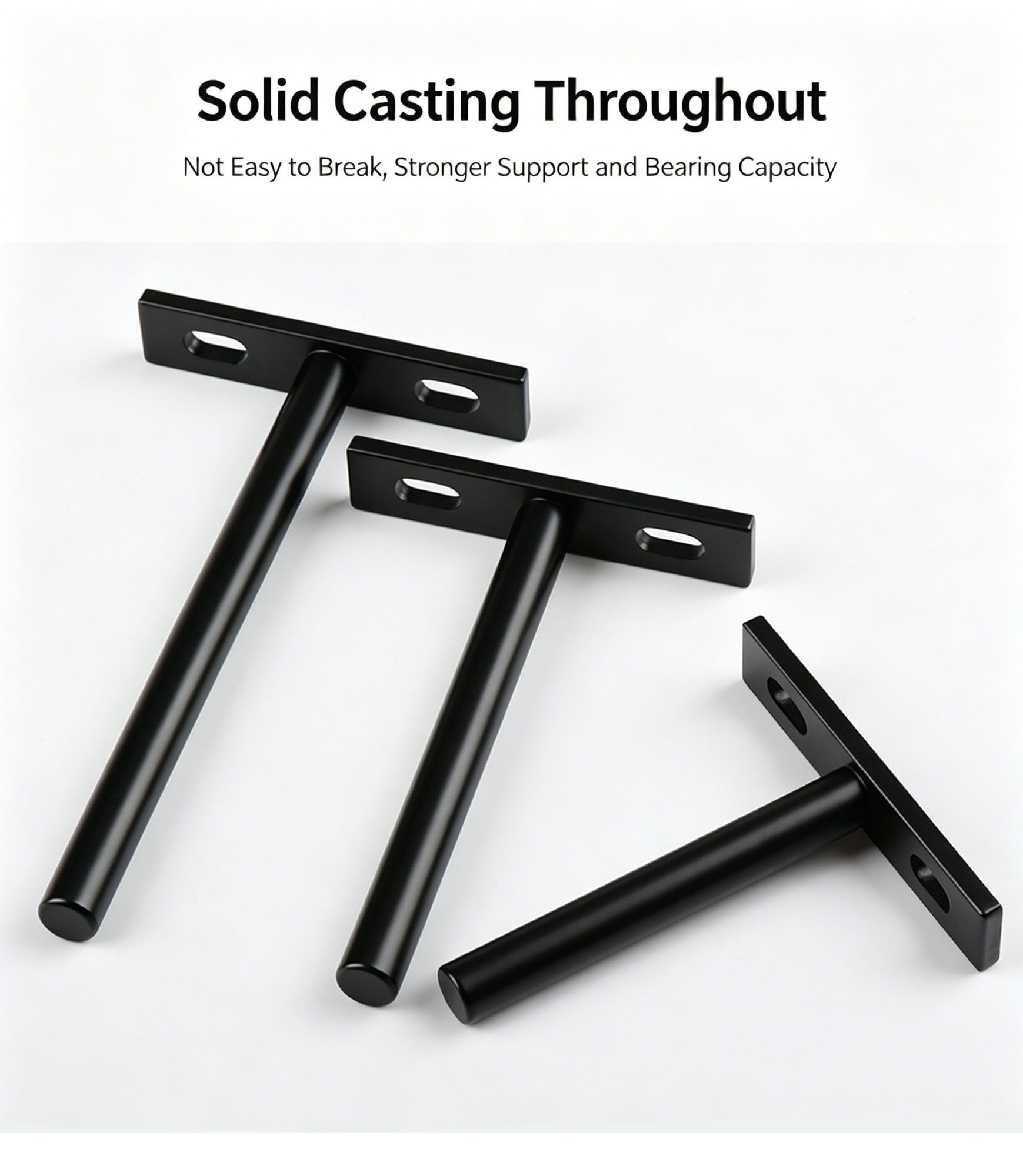 6" Nickel Hidden T Shelf Bracket 2Pcs w/ 5x60&5x80 Screws — image 6