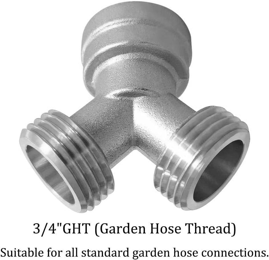 Brass Nickel Plating 3/4" GHT Y Shaped Connector for Steam Dryer and Washing Machine Hoses โ image 3