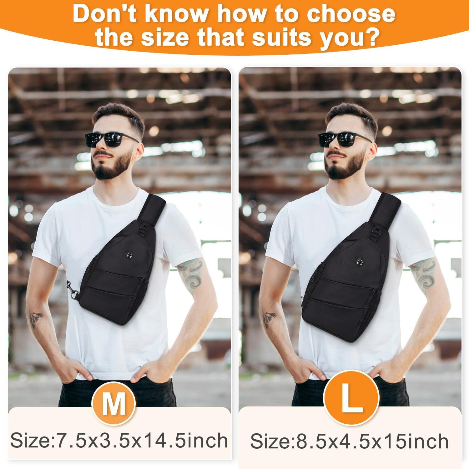 Crossbody Bags for Women Men Trendy Sling Bag Backpack Casual Chest Bag with Convertible Shoulder Strap — image 6