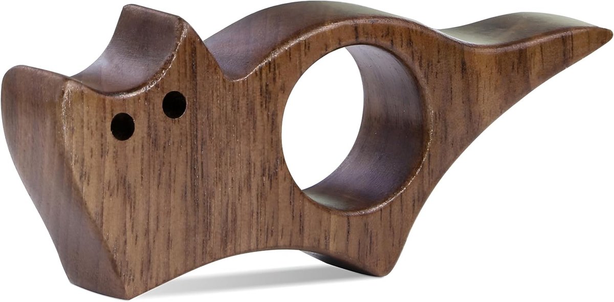 Book Binder - Cat-shaped book binder - Smooth walnut bookshelf - Thumb-shaped book binder - Reading aid - Ideal gift and reading accessory for book lovers
