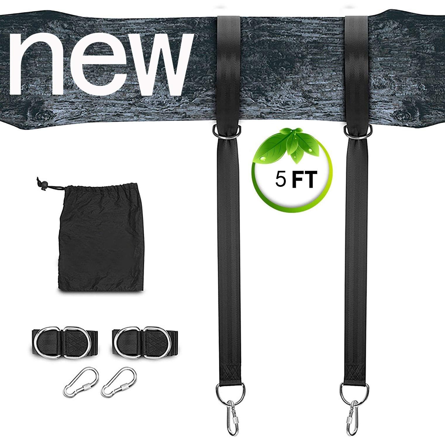 Tree Swing Hanging Kit, Tree Swing Straps, Lock Snap Hooks, Perfect For Tree Swing & Hammocks,Easy & Fast To Installation, 5 FT — image 5