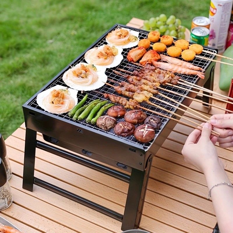 Weekend Essential Portable Foldable BBQ Grill Home & Camping Heavy Duty Steel No Assembly Required(Xiaoheigang) — image 6